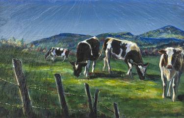 Print of Figurative Cows Paintings by S van Schaick