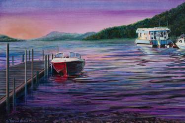 Original Fine Art Boat Paintings by S van Schaick