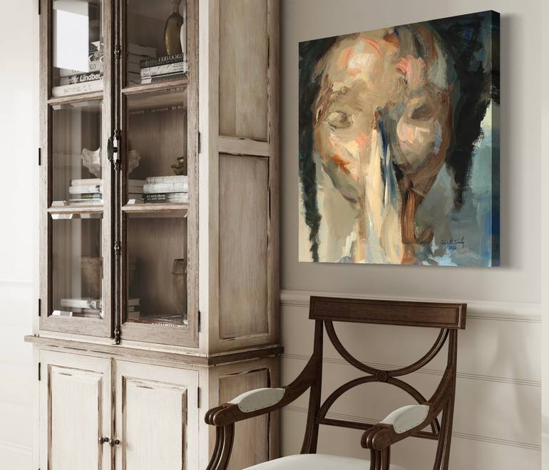 Original Expressionism People Painting by Qais Al-Sindy