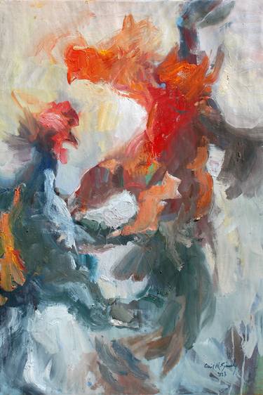 Original Abstract Expressionism Animal Painting by Qais Al-Sindy