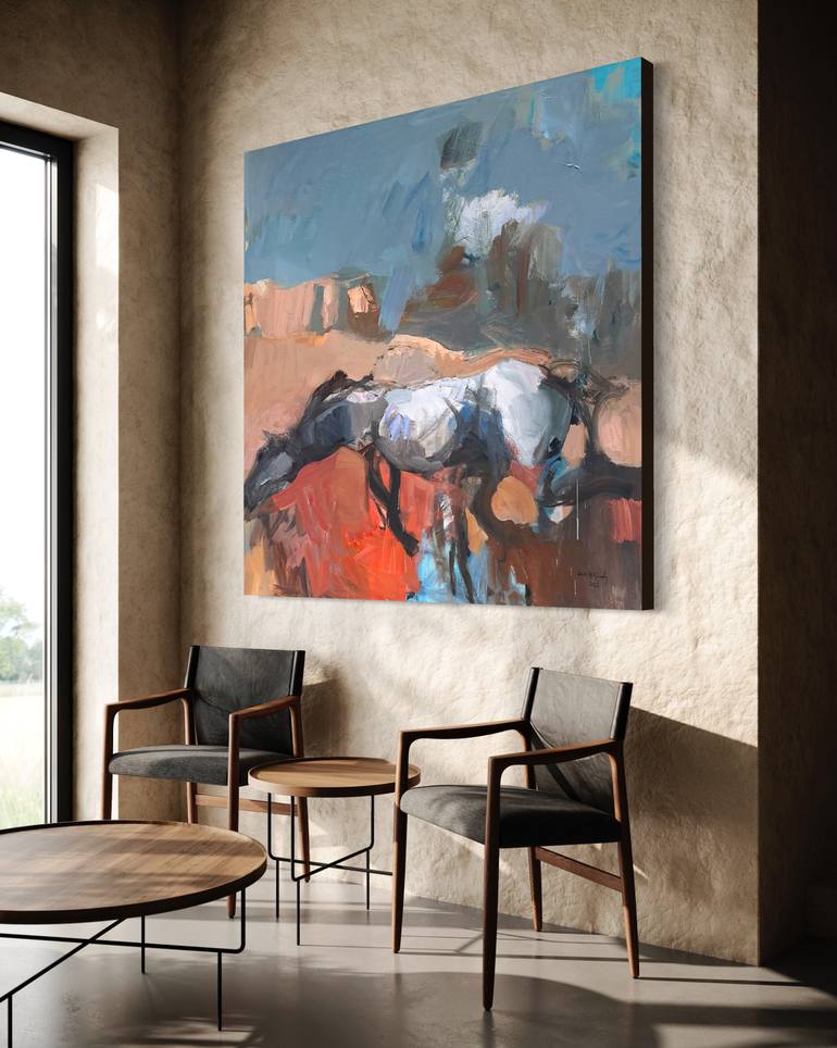 Original Abstract Expressionism Abstract Painting by Qais Al-Sindy