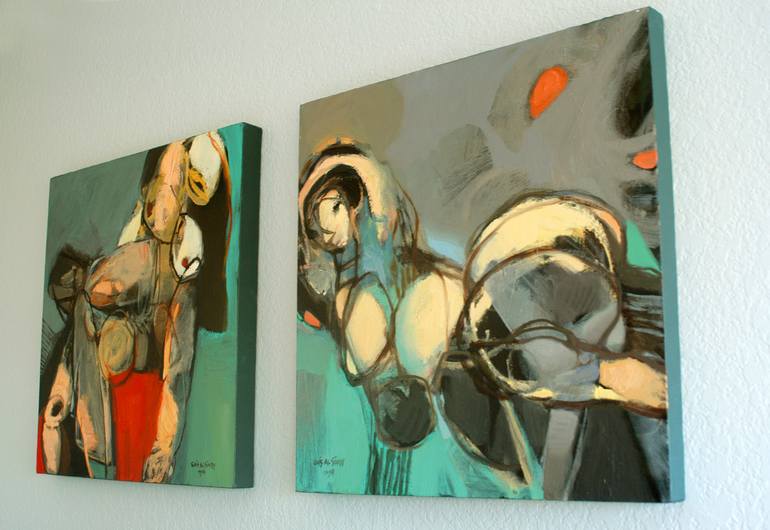 Original Abstract Expressionism Women Painting by Qais Al-Sindy