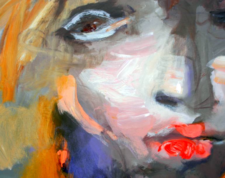 Original Abstract Expressionism People Painting by Qais Al-Sindy