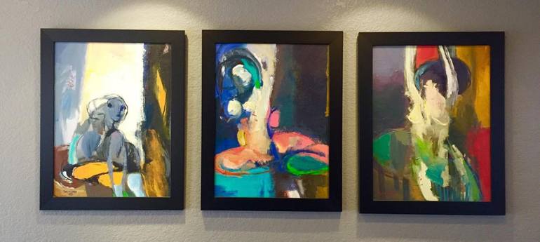 Original Abstract Expressionism Love Painting by Qais Al-Sindy