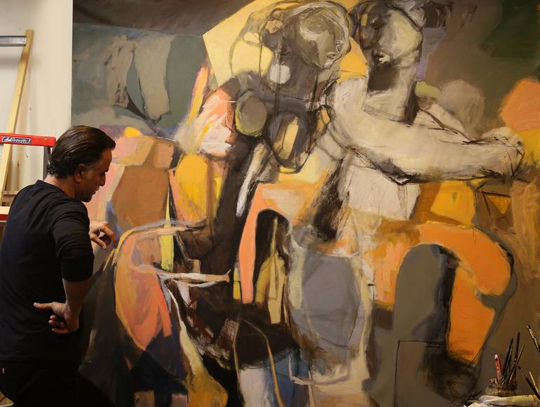 Original Abstract Love Painting by Qais Al-Sindy