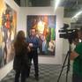 During a TV interview in San Diego ART Fair 2016. The Painting was exhibited in the Fair.