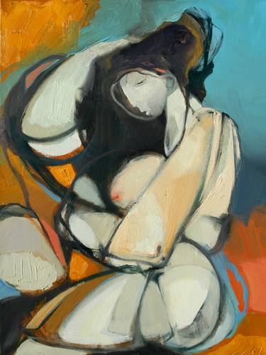 Original Abstract Expressionism Women Paintings by Qais Al-Sindy