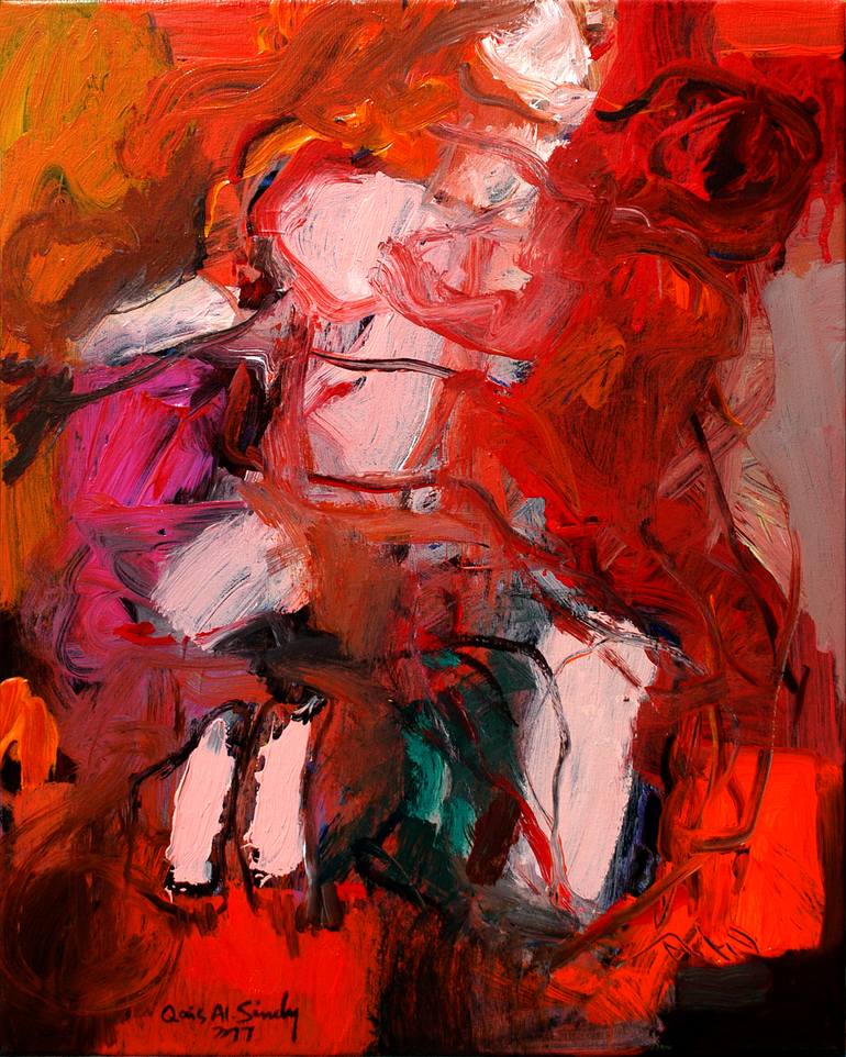 Original Expressionism Love Painting by Qais Al-Sindy