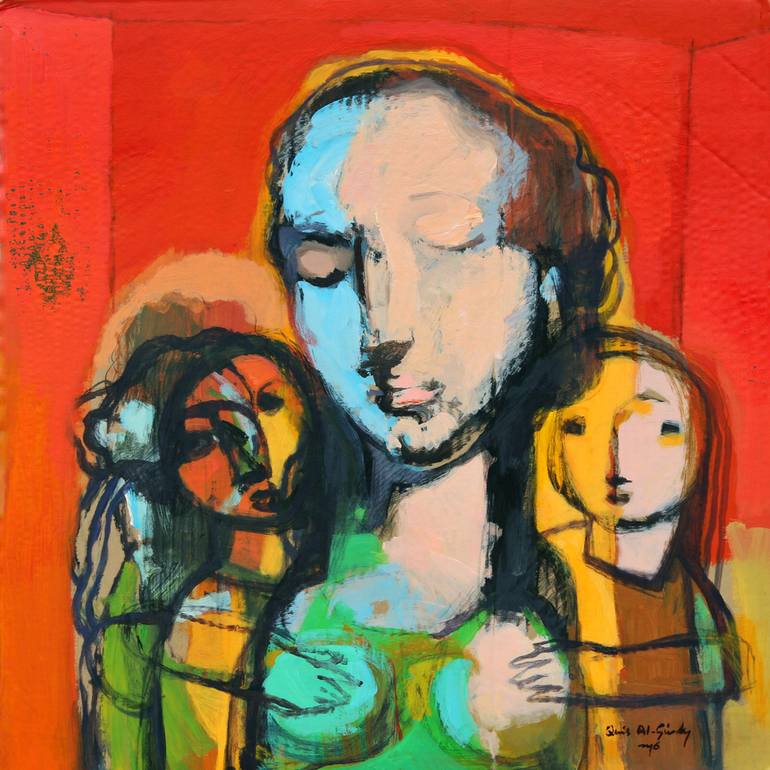 Mother’s Kindness. Painting by Qais Al-Sindy | Saatchi Art