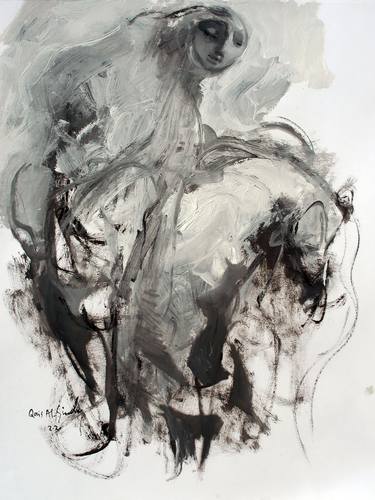 Print of Abstract Expressionism Women Paintings by Qais Al-Sindy