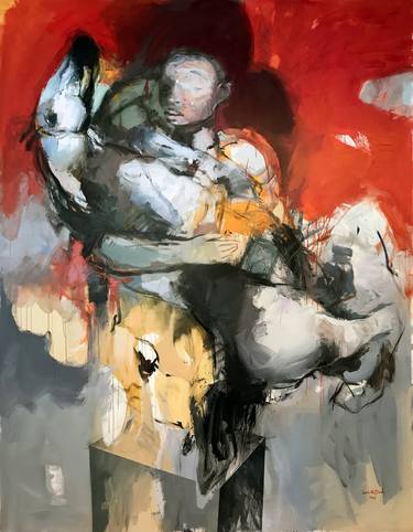 Saatchi Art Artist Qais Al-Sindy; Paintings, “Holding my horse.” #art
