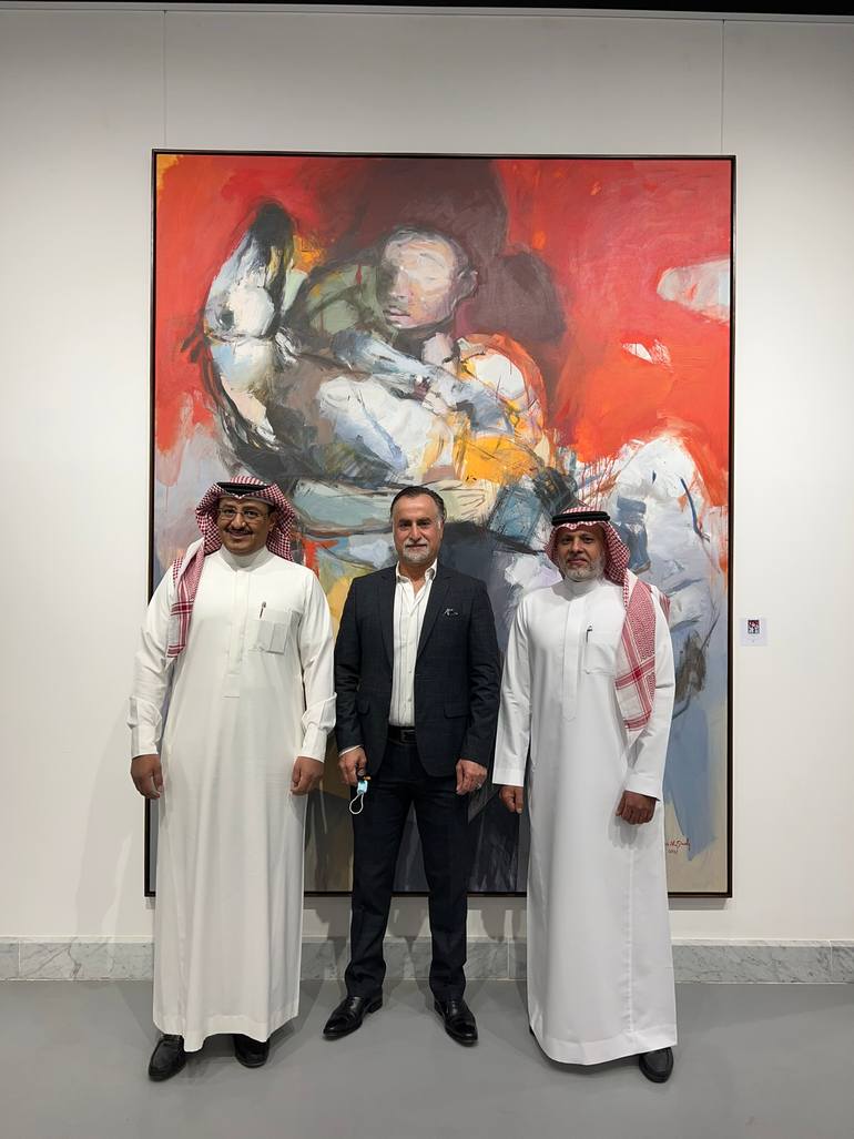 Original Abstract Expressionism People Painting by Qais Al-Sindy
