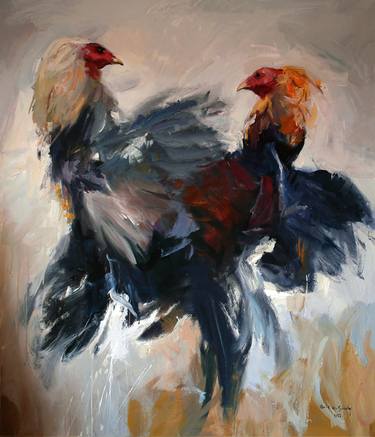 Original Abstract Expressionism Animal Paintings by Qais Al-Sindy