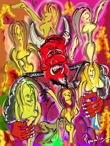 Print of Cartoon Mixed Media by Peter Lurie