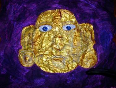 	  Gold  mask with large eyes  thumb