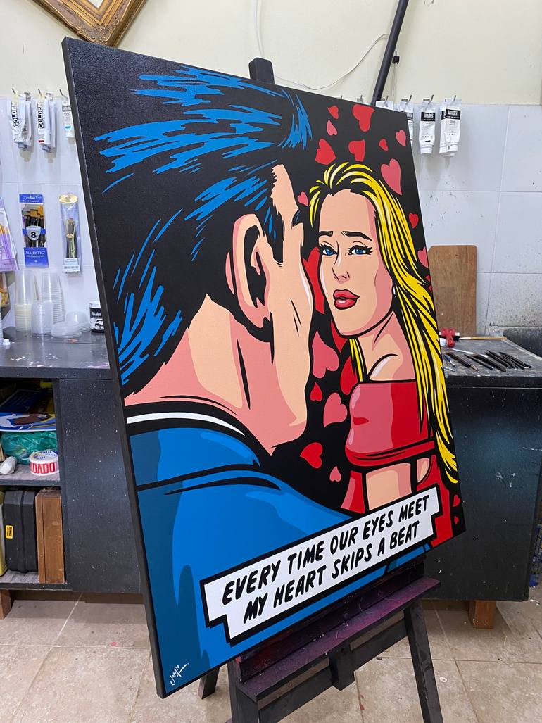 Original Pop Art Love Painting by Jamie Lee