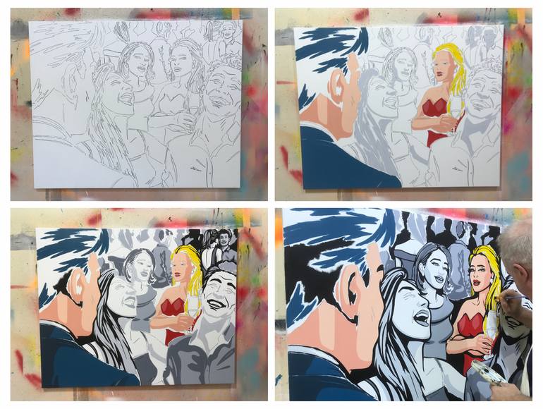 Original Pop Art Love Painting by Jamie Lee