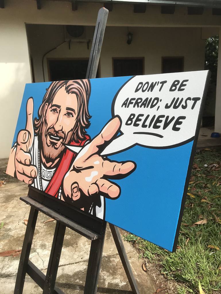 Original Pop Art Religious Painting by Jamie Lee