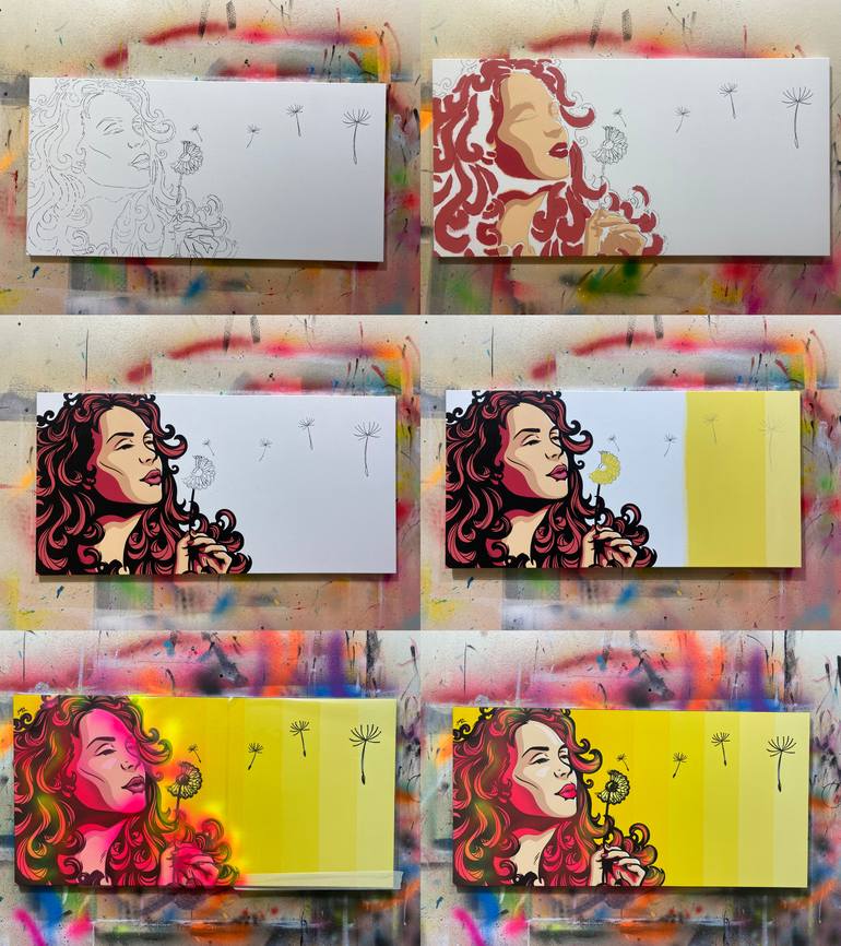 Original Pop Art Women Painting by Jamie Lee