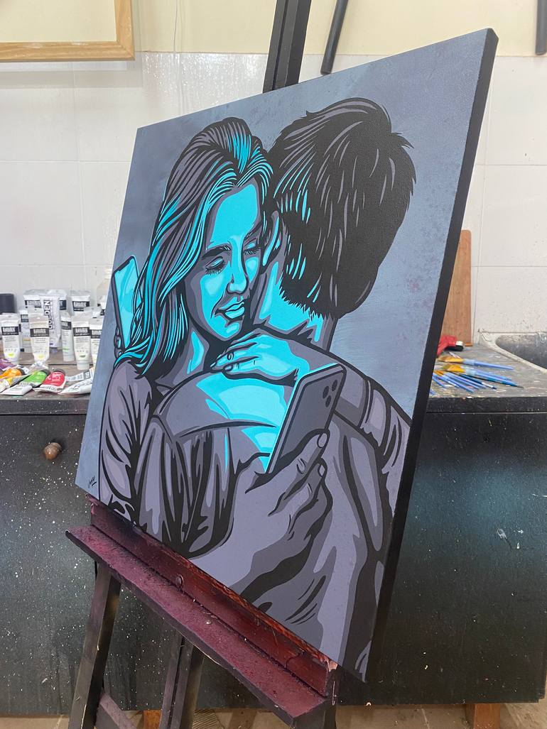 Original Pop Art Love Painting by Jamie Lee