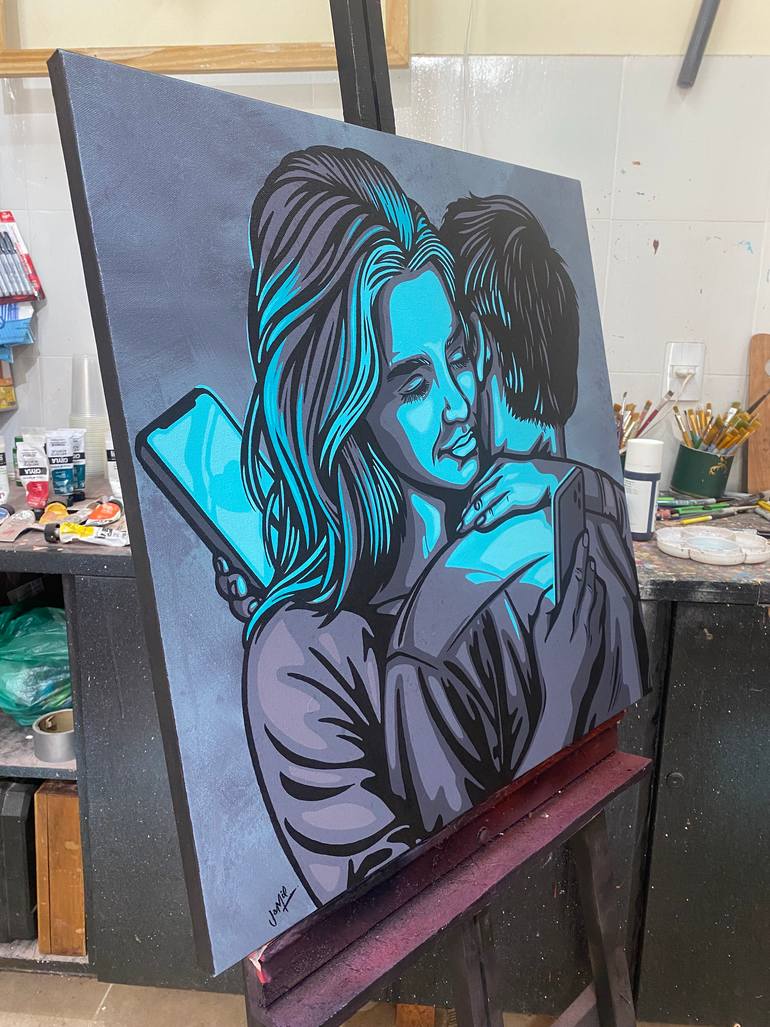 Original Pop Art Love Painting by Jamie Lee