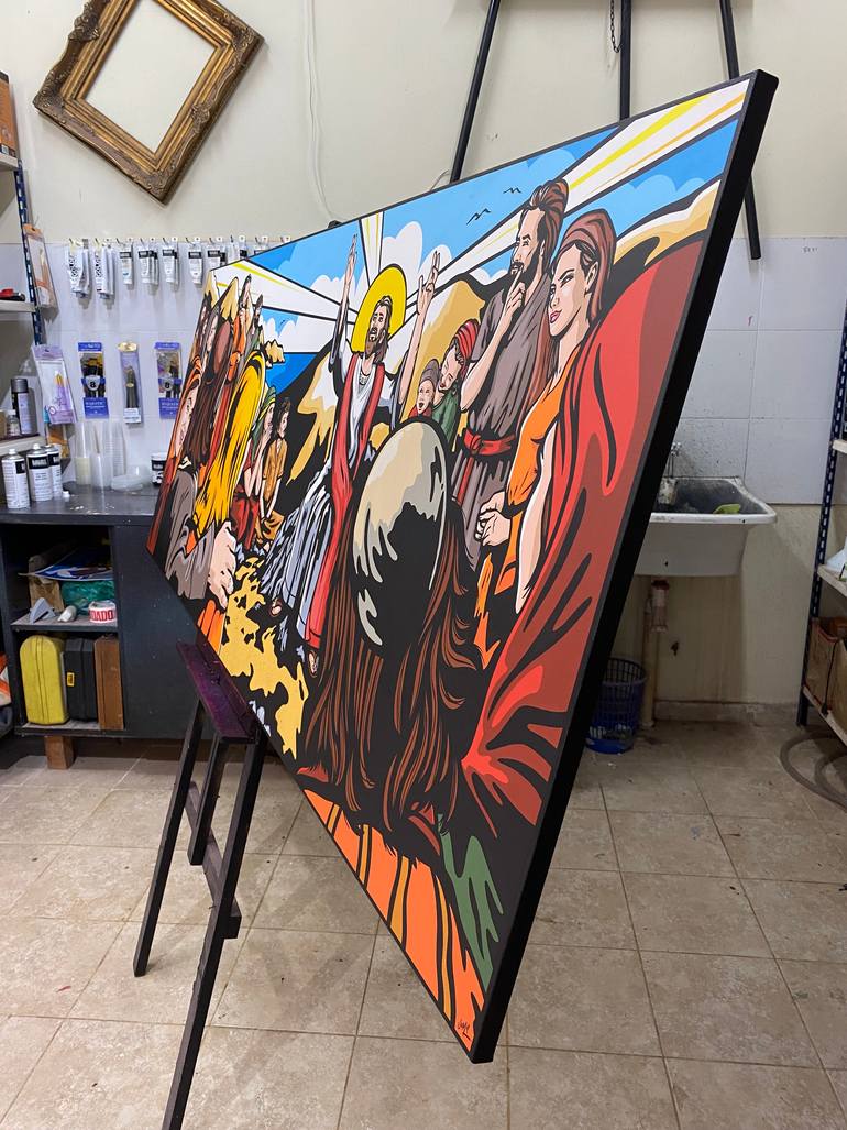 Original Pop Art Religion Painting by Jamie Lee