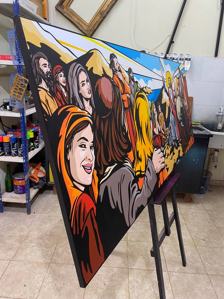 Original Pop Art Religion Painting by Jamie Lee