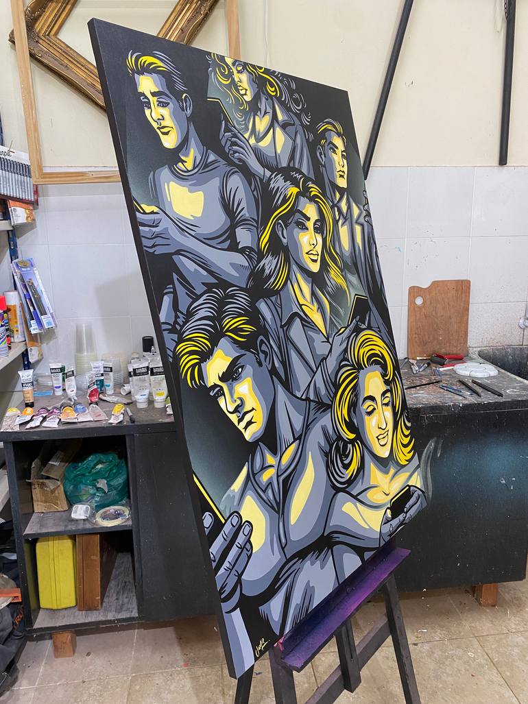 Original Pop Art People Painting by Jamie Lee