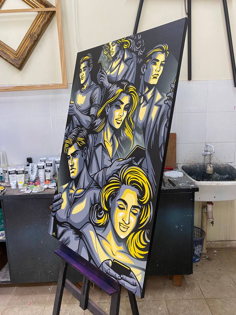 Original Pop Art People Painting by Jamie Lee