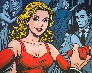 Original Pop Art Love Painting by Jamie Lee