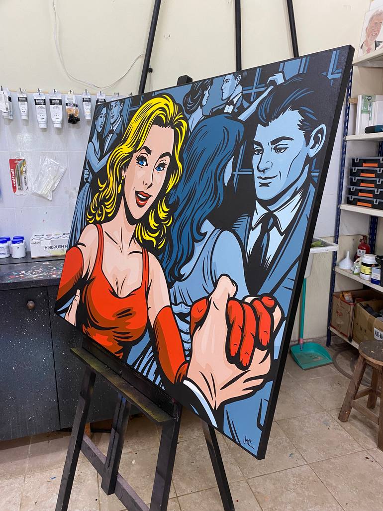 Original Pop Art Love Painting by Jamie Lee
