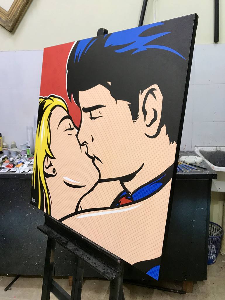 Original Pop Art Love Painting by Jamie Lee