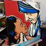 Original pop art style painting of Mother Teresa holding a small child on a red background. Hand painted acrylic on canvas.

As with all my pieces, my aim is for as little brush mark texture on the canvas as possible. 

I don't use software to produce my initial design, each painting is drawn by hand from the source photo. For me this gives the finished painting a much smoother, and more unique look.

Acrylic on canvas. The sides are painted black ready to hang direct, or frame.