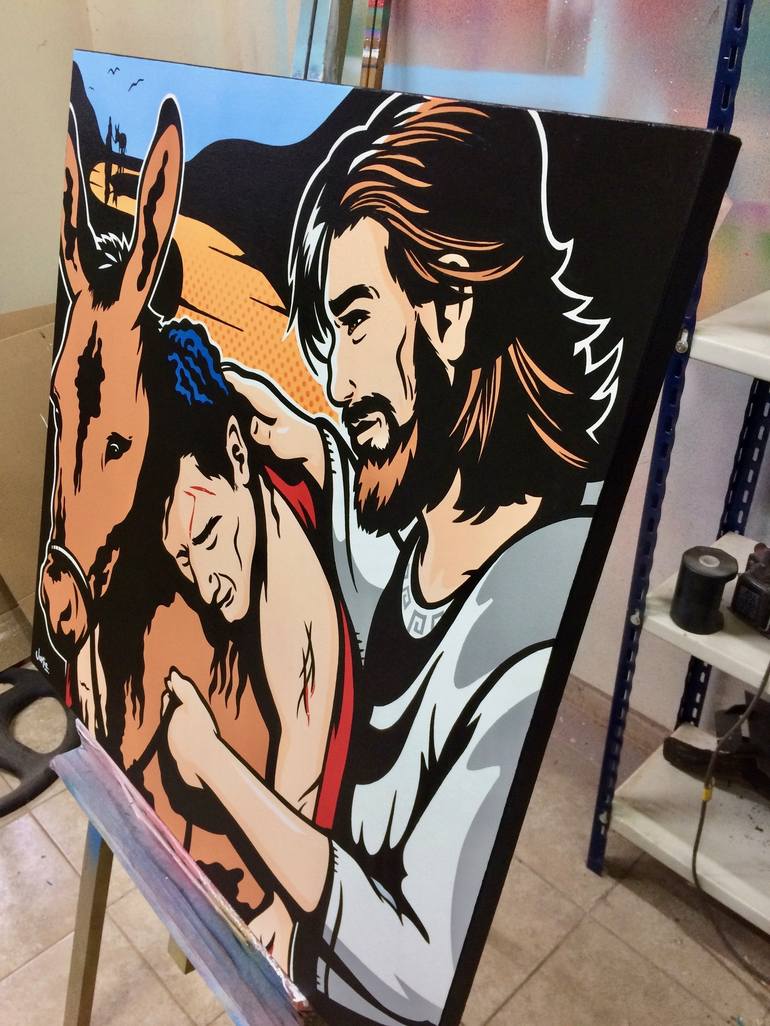 Original Pop Art Religious Painting by Jamie Lee