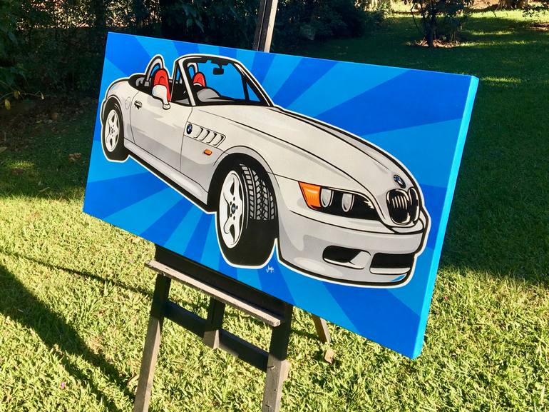 Original Pop Art Car Painting by Jamie Lee