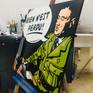 Comic book style pop art painting of Charles De Gaulle giving his famous speech in London on June 18th 1940. "Rien n'est perdu!" Nothing Is Lost!

Acrylic on stretched canvas. The sides are painted black ready to hang, or frame.

This painting will be packaged to professional standards and shipped to wherever you are in the world from my studio here in Paraguay. Packaging, shipping and insurance are all included in the price you see.