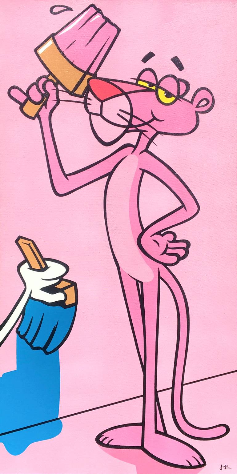 Hand Painted ORIGINAL Painting Pink Panther Pop Art 