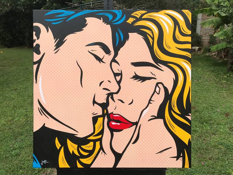 Original Pop Art Love Painting by Jamie Lee