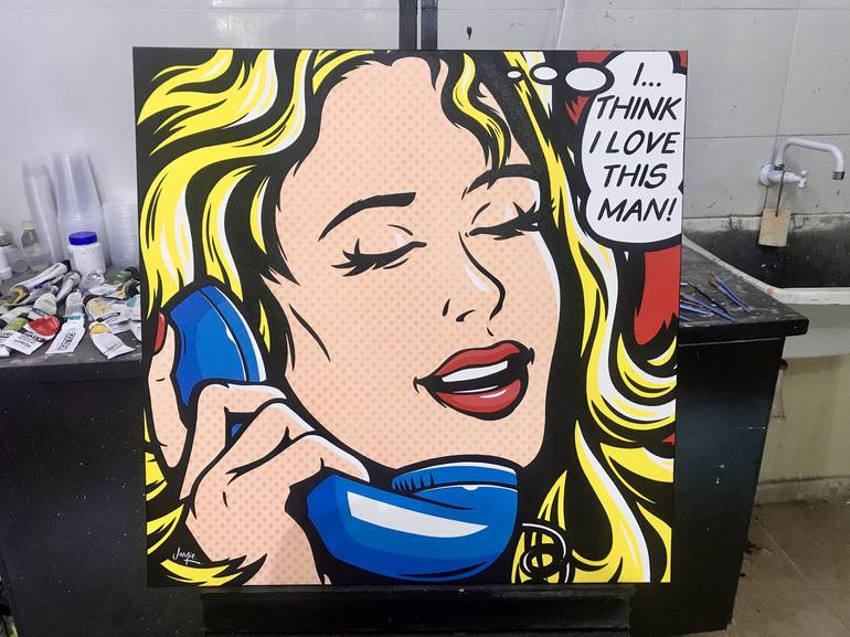 Original Pop Art Love Painting by Jamie Lee