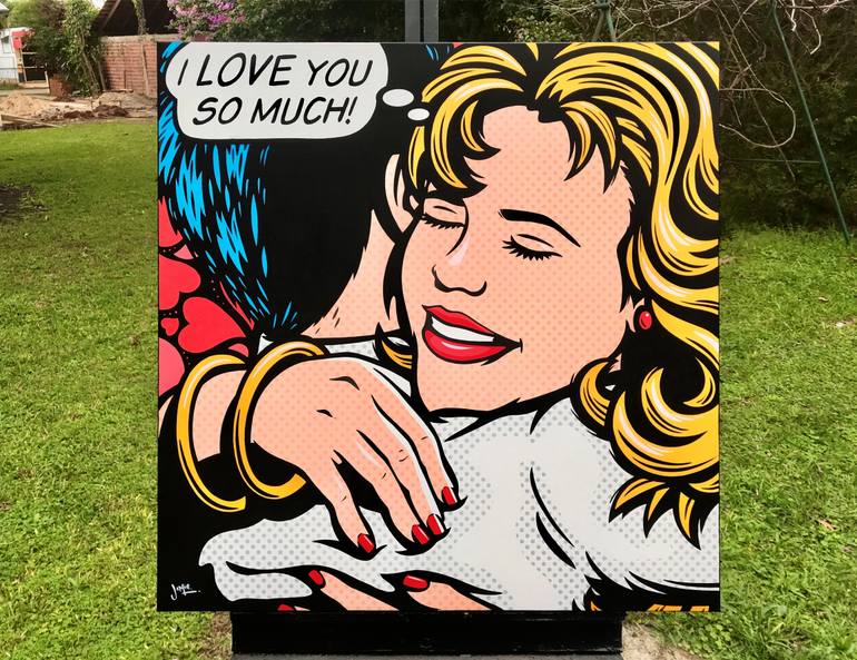 Original Pop Art Love Painting by Jamie Lee