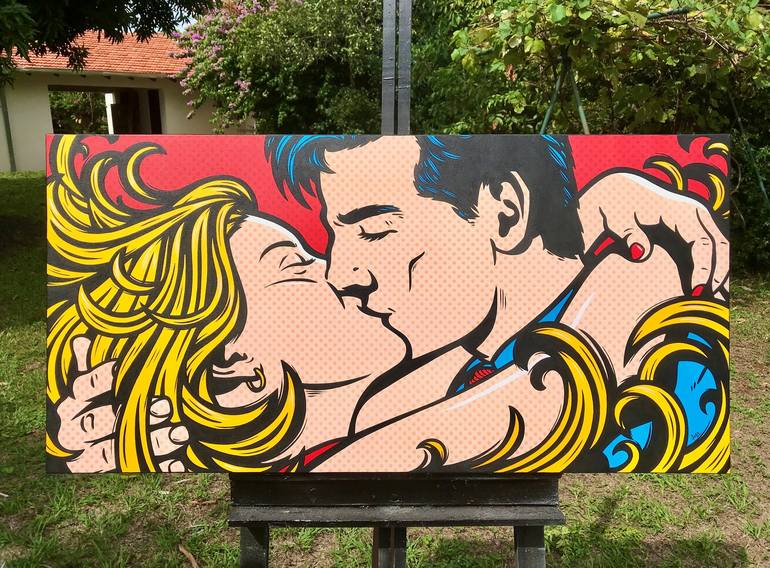 Original Pop Art Love Painting by Jamie Lee