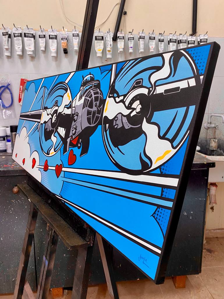 Original Pop Art Love Painting by Jamie Lee