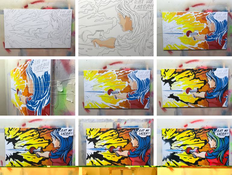 Original Pop Art Fantasy Painting by Jamie Lee