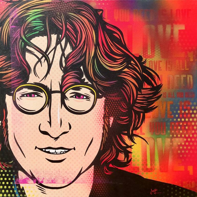 John Lennon Love Is All You Need Painting by Jamie Lee | Saatchi Art