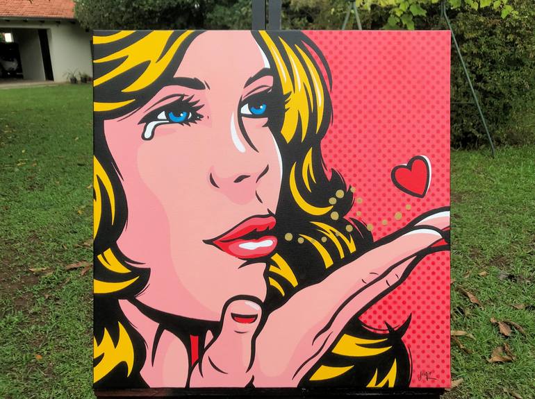 Original Pop Art Love Painting by Jamie Lee