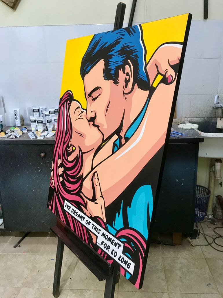 Original Pop Art Love Painting by Jamie Lee