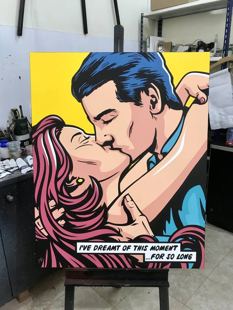 Original Pop Art Love Painting by Jamie Lee