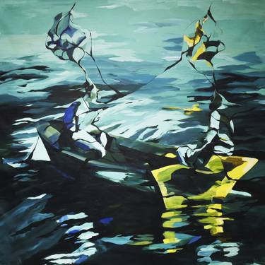 Saatchi Art Artist Birgit Schweiger; Paintings, “Goldhaubenvernetzungsboot” #art