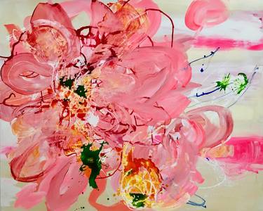 Print of Abstract Expressionism Floral Paintings by Anke Peters