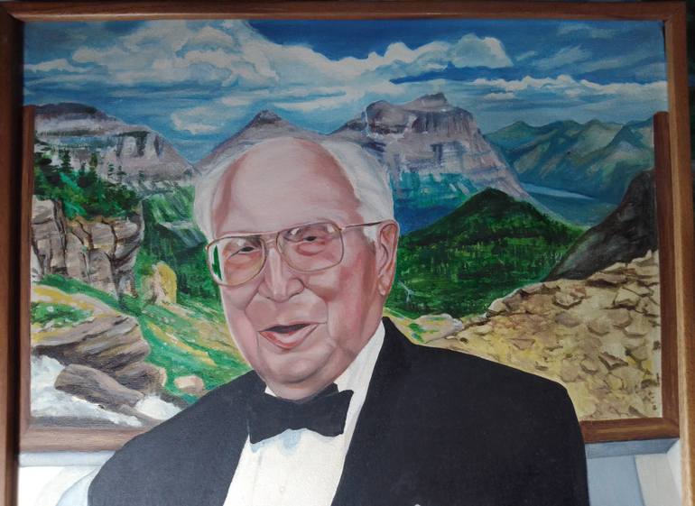 Original Surrealism Men Painting by Patricia Coenjaerts